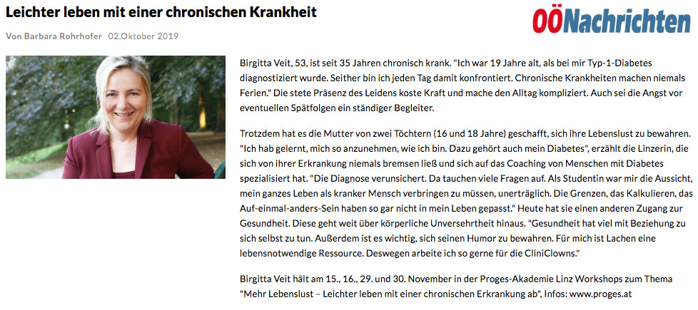 Artikel in den OÖNachrichten